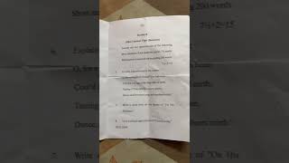 BA english poetry question paper 2nd sem UG shorts [upl. by Kina364]