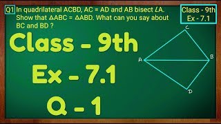 Class  9th Ex  71 Q 1Triangles Maths NCERT CBSE [upl. by Anes]