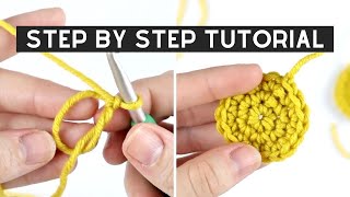 How to Crochet a MAGIC RING for Beginners  EASIEST WAY  Magic Circle Alternative [upl. by Evangelia]