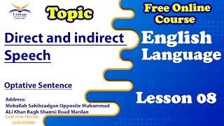 Direct and indirect Speech Lesson 8  Optative Sentence  English Language in Hindi [upl. by Nilecoj]