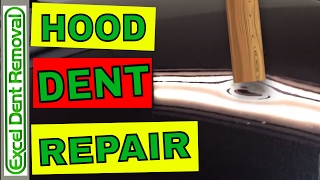 Dent Repair  Before and After  Car Hood Dent Fixed With Paintless Dent Removal [upl. by Eelirem145]