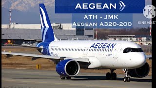 Flight report  Athens ATH to Mykonos JMK Aegean A320200  Economy Class [upl. by Bouton]