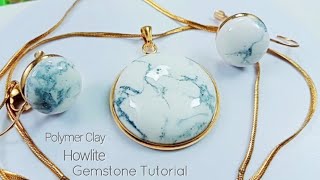 Polymer Clay Jewellers Howlite gemstone tutorialLoviCraft [upl. by Buchalter]