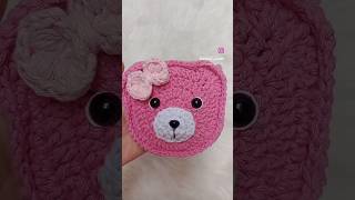 Bolsinha infantil de crochê 🐻🩷 crochet bolsinhainfantil menina bolsadeursinho [upl. by Adnala]