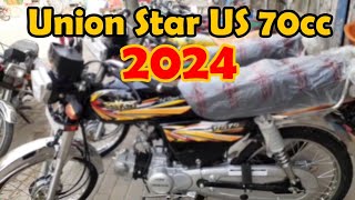 New Design 2024 UNION STAR 70CC Bike  unionstar 70cc 2024 ‎AhsanAutosOfficial [upl. by Sanjay]