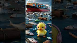 The duck saved the marine life and cleaned the sea babyduck marinelife [upl. by Heall]