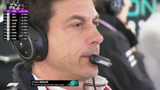 Toto Wolff face to Bottas crash Q3 Qualifying 2019 Mexican Grand Prix [upl. by Jollenta]