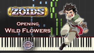 Zoids OP Wild Flowers Piano Cover  Synthesia Tutorial [upl. by Amek510]