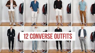 12 Ways to Style Converse Sneakers  Men’s Fashion  Outfit Ideas [upl. by Oirevas643]