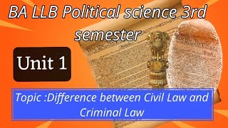 Difference Between Civil Law and Criminal Law  General classification Of law  BA LLB 3rd Semester [upl. by Aiek]