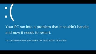 Fixing a DPC Watchdog Violation on Windows 10 [upl. by Clotilda555]