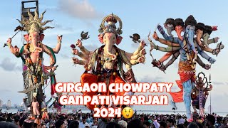 Mumbai Girgaon Chowpaty Ganpati Visarjan 2024 ll 😇 [upl. by Alane]