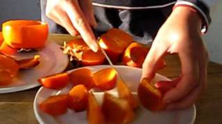 How to Cut amp Peel Hong Persimmons [upl. by Deryl114]