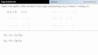 Ciąg arytmetyczny  Zapisz wzór ogólny a [upl. by Lertnom]