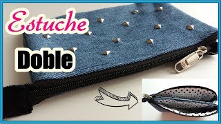 ESTUCHE DOBLE CON BOLSILLO INTERIOR Yuyis Creations [upl. by Rednazxela417]