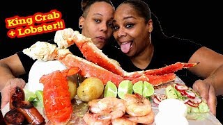 King Crab  Lobster Mukbang with SASASMR Sauce [upl. by Nordin]