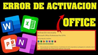 COMO SOLUCIONAR ERROR DE ACTIVACION DE MICROSOFT OFFICE 2024✅ ACTIVAR OFFICE 2019 [upl. by Kernan]