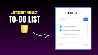 Create ToDo List App Using HTML CSS And JavaScript  JavaScript Projects 2024 [upl. by Adnirem]