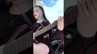 Rip amp Tear 9stringguitar cover 💙💜 MickGordon doom  femaleguitarist femaleguitarplayer [upl. by Slemmer269]