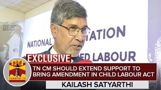 Jayalalithaa should extend support to bring Amendment in Child Labour Act  Kailash Satyarthi [upl. by Nathanael]