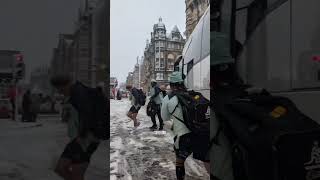 Wallabies enjoy unique Captains Run in snow in Scotland [upl. by Nairrod]