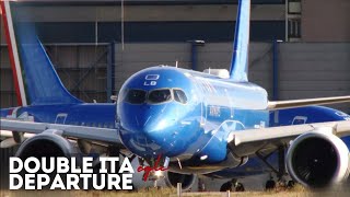 Stunning Double ITA A220 Departure  London City Airport [upl. by Eniamsaj105]