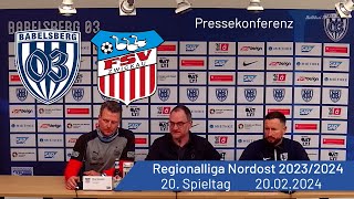 Pressekonferenz Babelsberg 03 vs FSV Zwickau  nulldreitv  Saison 202324 [upl. by Kynthia547]