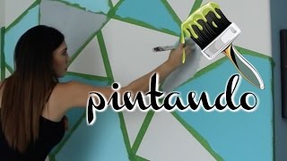 PINTANDODECORANDO PARED EN TRIÁNGULOS [upl. by Ahseuqal478]