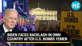 Hands Off Yemen Protesters Bash Biden Outside White House After Attacks On Houthis  Watch [upl. by Emoraj67]