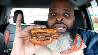 Wendys Pretzel Baconator Review [upl. by Bass]