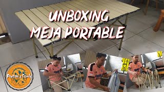 Unboxing meja portable  Buat Camping [upl. by Uolymme]