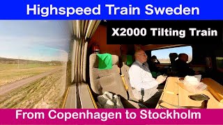 X2000 High Speed Tilting Train Sweden Copenhagen  Stockholm [upl. by Nitsruk472]