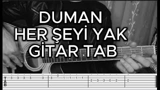 DUMAN HER ŞEYİ YAK GİTAR TAB DERSİ duman cover gitardersi [upl. by Aicnom]