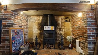 SWEEPING A CLEARVIEW VISION 500 WOOD BURNING STOVE IN A STUNNING INGLENOOK [upl. by Nnahgiel]