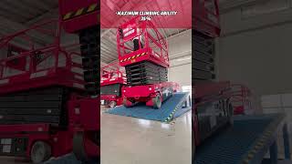 Operating the Scissor Lift 14M Working Height Demonstration liftingplatforms automobilehered [upl. by Gusti]