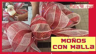 COMO SE HACEN MOÑOS EN MALLA PARA NAVIDAD 2024 🎄🎄🎄 How to Make Moños in Malla for Christmas 2022 [upl. by Sinnek]