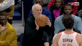 Gregg Popovich puts up a shot after Brandon Ingram passes him the ball 🤣  NBA on ESPN [upl. by Ennaed181]