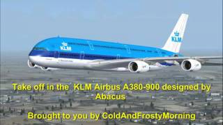 FSX KLM Airbus A380  900 Take Off Exhibition Video [upl. by Acimak695]