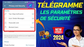 Paramètres de confidentialité et de sécurité des télégrammes 2024  Compte Telegram sécurisé [upl. by Normandy]