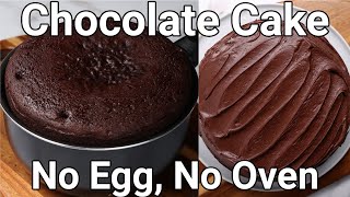 No Egg No Oven Chocolate Cake Recipe in Cooking Pan on Stove Top  Moist amp Soft Choco Cake Frosting [upl. by Augustine]