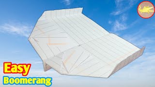 Returnable Boomerang Paper Plane Tutorial  Best Boomerang Plane Ever  Paper Plane [upl. by Lledal289]