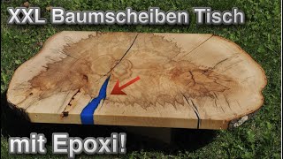 Epoxidharz Tisch aus XXL Baumscheibe😀 Teil 1 Platte [upl. by Senalda791]