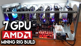 AMD Mining Rig Build  7 GPU ETH ERGO and ETC [upl. by Gilbye475]