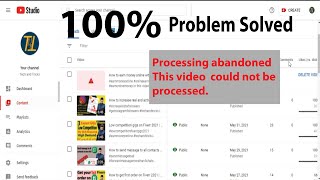 Processing abandoned Video Failed To Upload complete solution [upl. by Stoat]