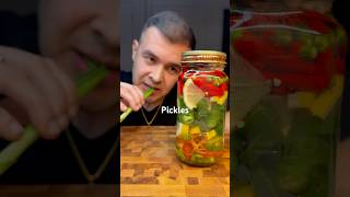 Chilli lemon vinegarette pickles🌶️ foodtube fyp mukbang pickles asmrvideo [upl. by Zuzana]