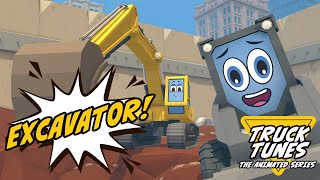 Scoop the Skidsteer Learns about Excavators  Truck Tunes Animated Series  Twenty Trucks Channel [upl. by Furr]