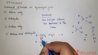 Germinal dihalides on hydrolysis give  12  HALOALKANES amp HALOARENES  CHEMISTRY  VMC MODULE [upl. by Adroj]