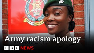 British Army issue racism apology to black ‘poster girl’ soldier  BBC News [upl. by Weisler901]