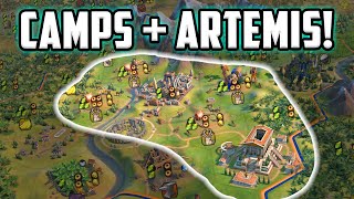 The Most BUSTED start imaginable  Artemis  Camp Pantheon  Civ 6 Sumeria [upl. by Warila881]