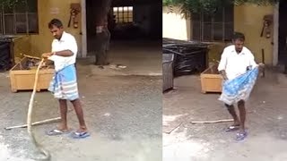 Amazing Snake Catcher India  Best Snake Catching Technique  లుంగీలో పాము [upl. by Shandeigh]